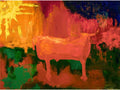 Bull Staring at the Sunset